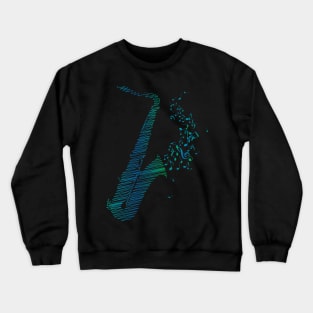 Creative Saxophone Art - Blue Mix Crewneck Sweatshirt